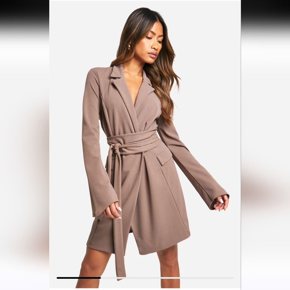 Boohoo Tan Women's Trench Coat